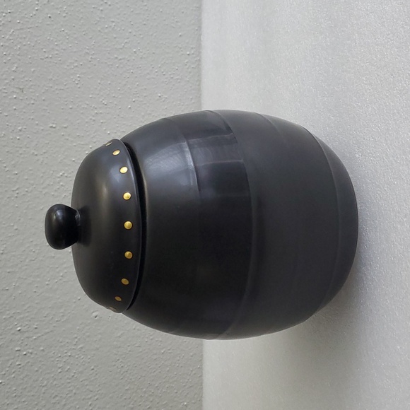 Black with Gold Snake Accent Tight Sealed Canister By Global Design Concepts. - Picture 3 of 9